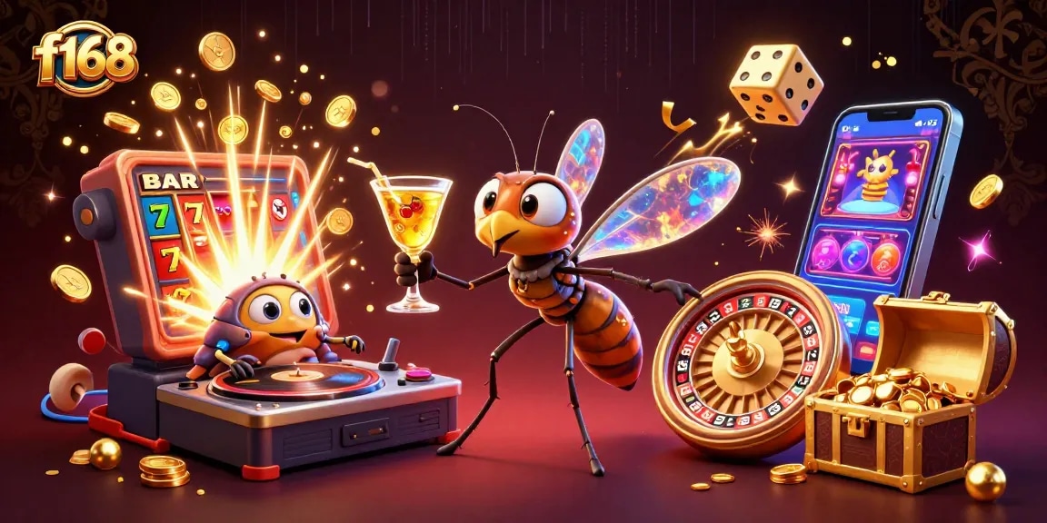 Experience thrilling gaming at f168 with vibrant casino characters and exciting game elements in play.