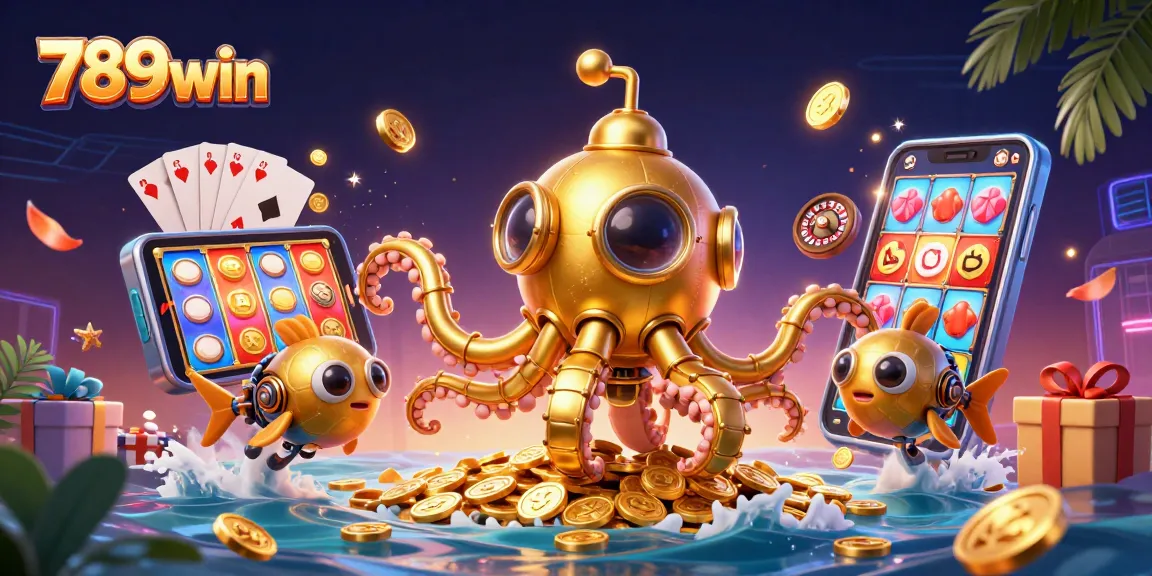 Experience exciting wins at 789win with a vibrant casino-themed illustration featuring dynamic games.