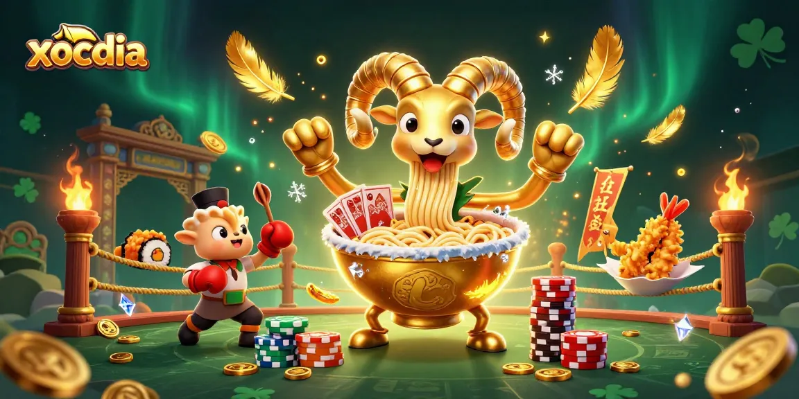 Experience xocdia excitement with a vibrant scene of unique characters engaging in dynamic casino action.