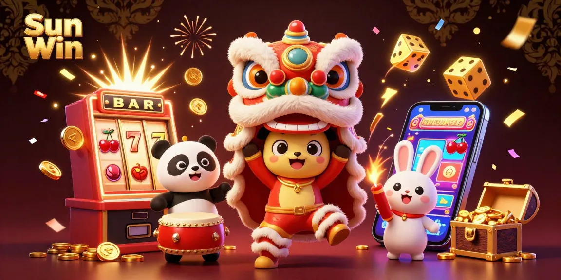 Spin to win big with Sun Win’s vibrant 3D casino scene, celebrating joy and luck.